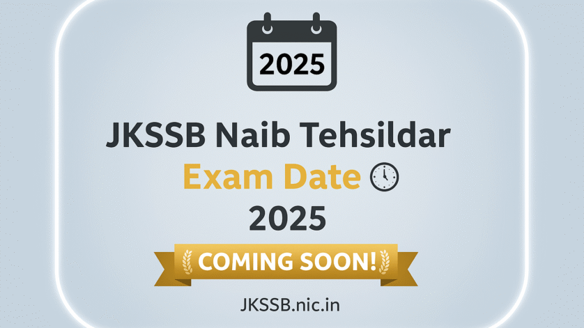 JKSSB Naib Tehsildar Exam date