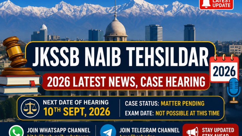 JKSSB Naib Tehsildar Latest News