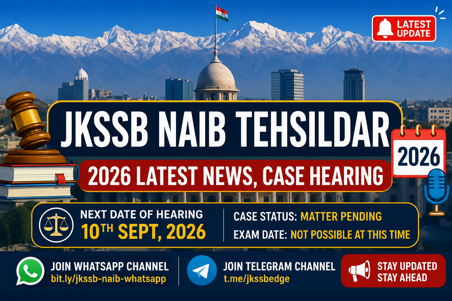 JKSSB Naib Tehsildar Latest News, Next Case Hearing on 10th Sept